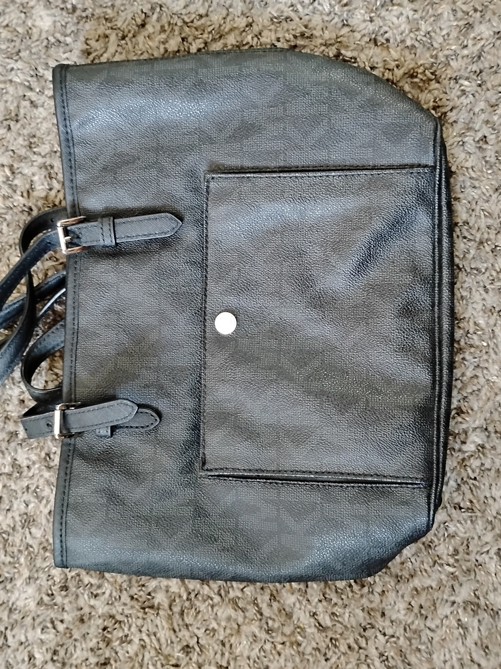 Michael Kors Black Mini Tote with Front Snap Pocket